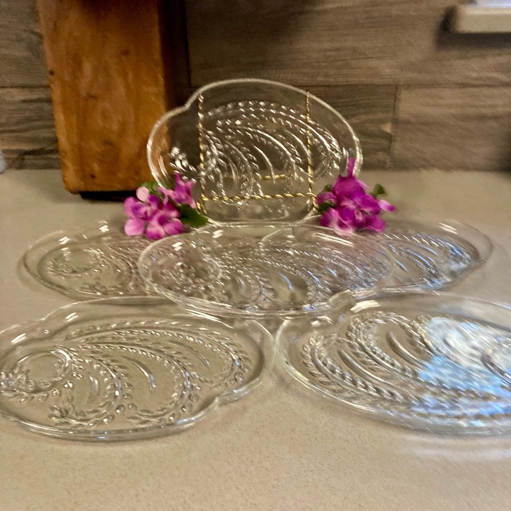 Vintage Federal Glass Snack Set
